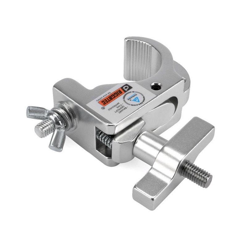 RIGGATEC 400200961 - Smart Hook Slim Clamp Mini, Silver, up to 75 kg (32 - 35 mm)
